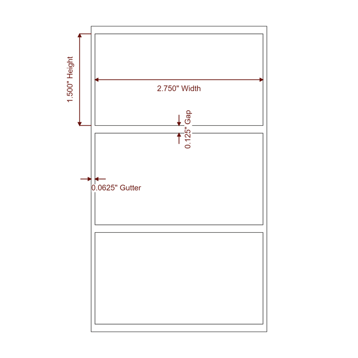 2.75" x 1.5" Rectangle Roll for Epson ColorWorks & VIPColor Printers; 2.75" x 1.5" Rectangle Label Diagram