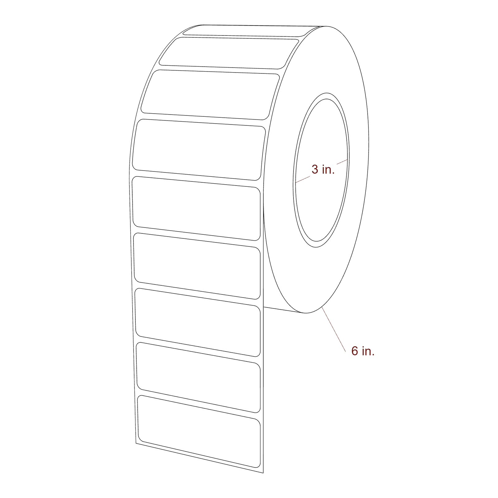 2.75" x 1" Rectangle Roll for Epson ColorWorks, VIPColor & Primera Printers; 2.75" x 1" Rectangle Label Diagram