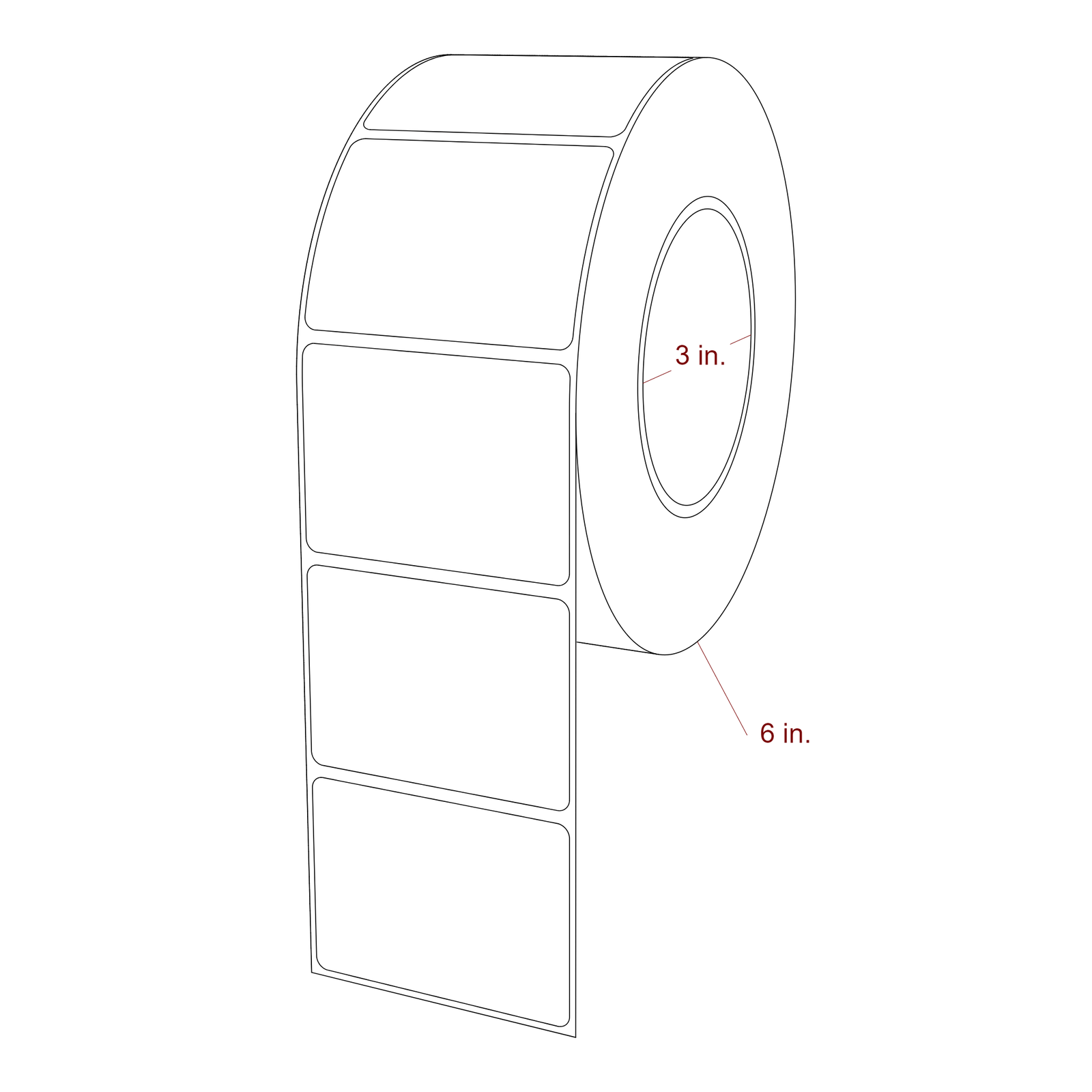 2.75" x 2" Rectangle Roll for Epson ColorWorks, VIPColor & Primera Printers; 2.75" x 2" Rectangle Label Diagram