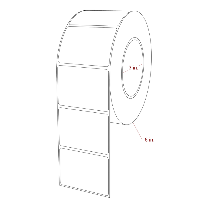 2.75" x 2" Rectangle Roll for Epson ColorWorks, VIPColor & Primera Printers; 2.75" x 2" Rectangle Label Diagram
