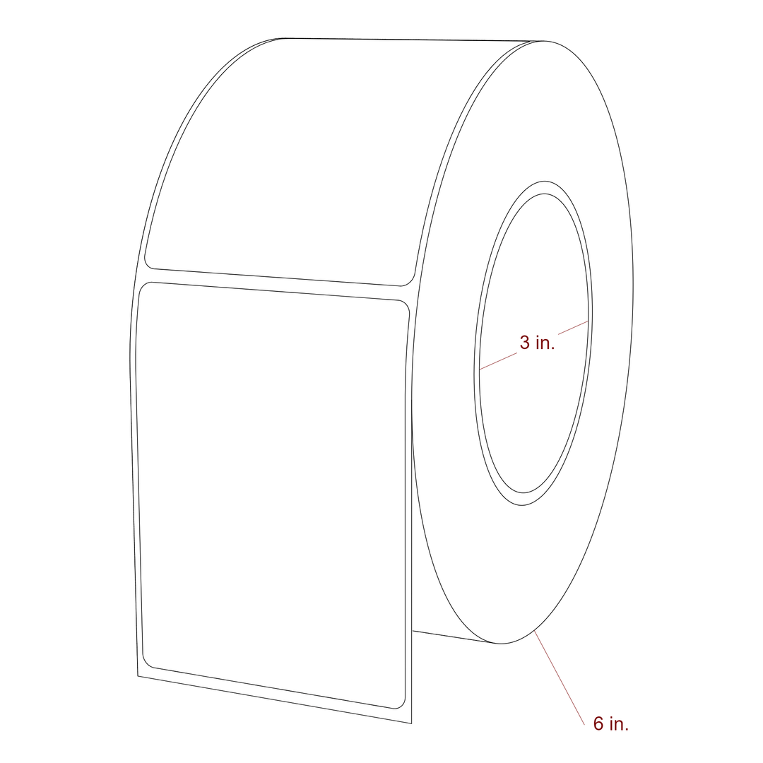 2.75" x 3.6875" Rectangle Roll for Epson ColorWorks, VIPColor & Primera Printers; 2.75" x 3.6875" Rectangle Label Diagram
