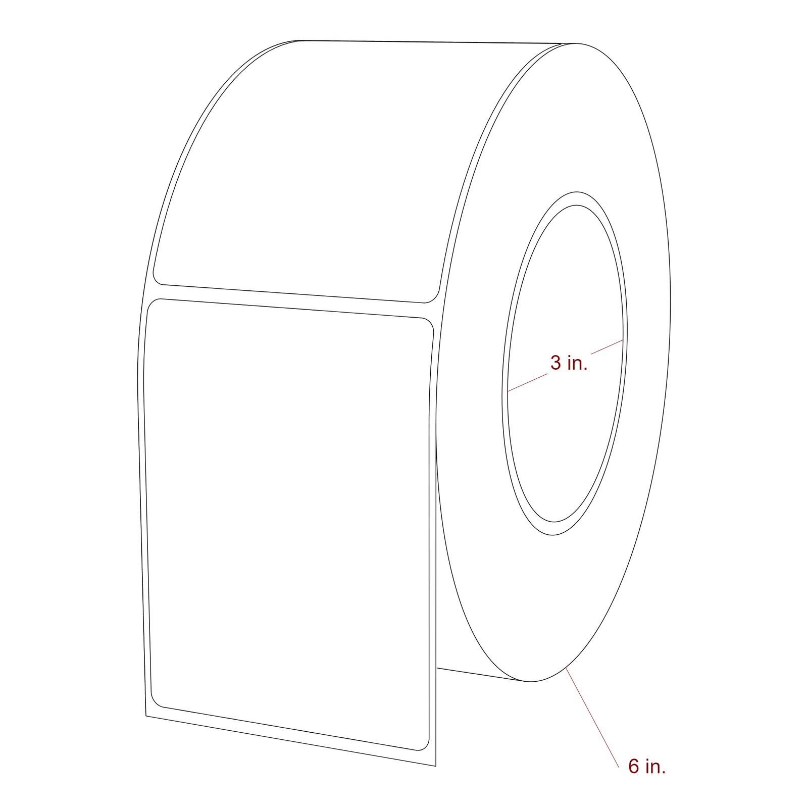 2.75" x 3.6875" Rectangle Roll for Epson ColorWorks, VIPColor & Primera Printers; 2.75" x 3.6875" Rectangle Label Diagram