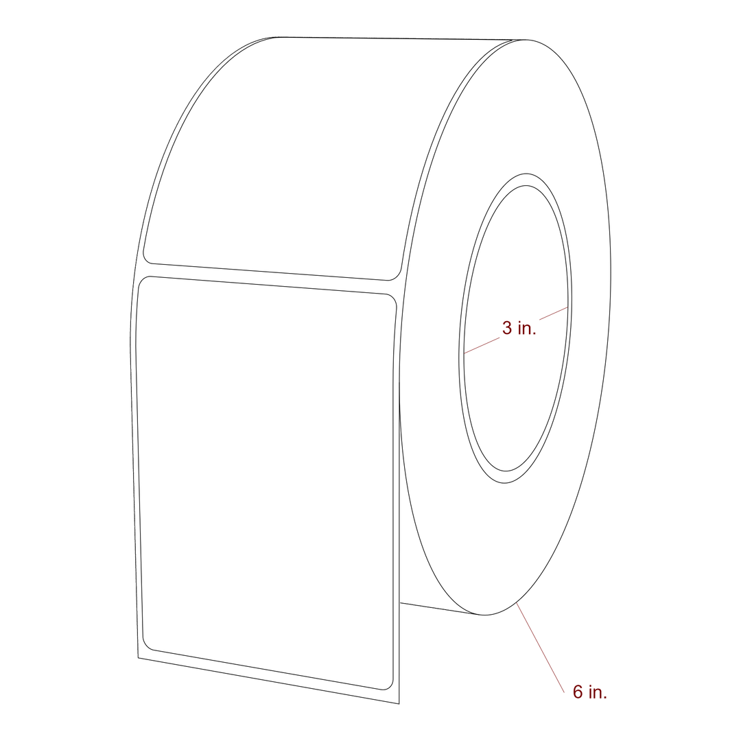 2.75" x 3.75" Rectangle Roll for Epson ColorWorks, VIPColor & Primera Printers; 2.75" x 3.75" Rectangle Label Diagram