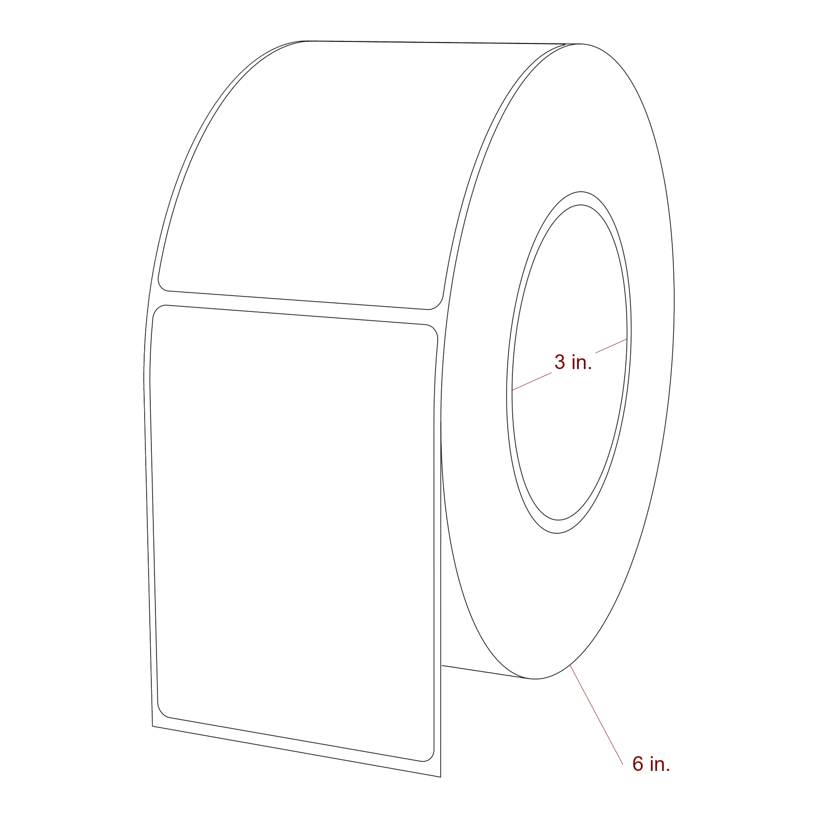 2.75" x 3.75" Rectangle Roll for Epson ColorWorks, VIPColor & Primera Printers; 2.75" x 3.75" Rectangle Label Diagram