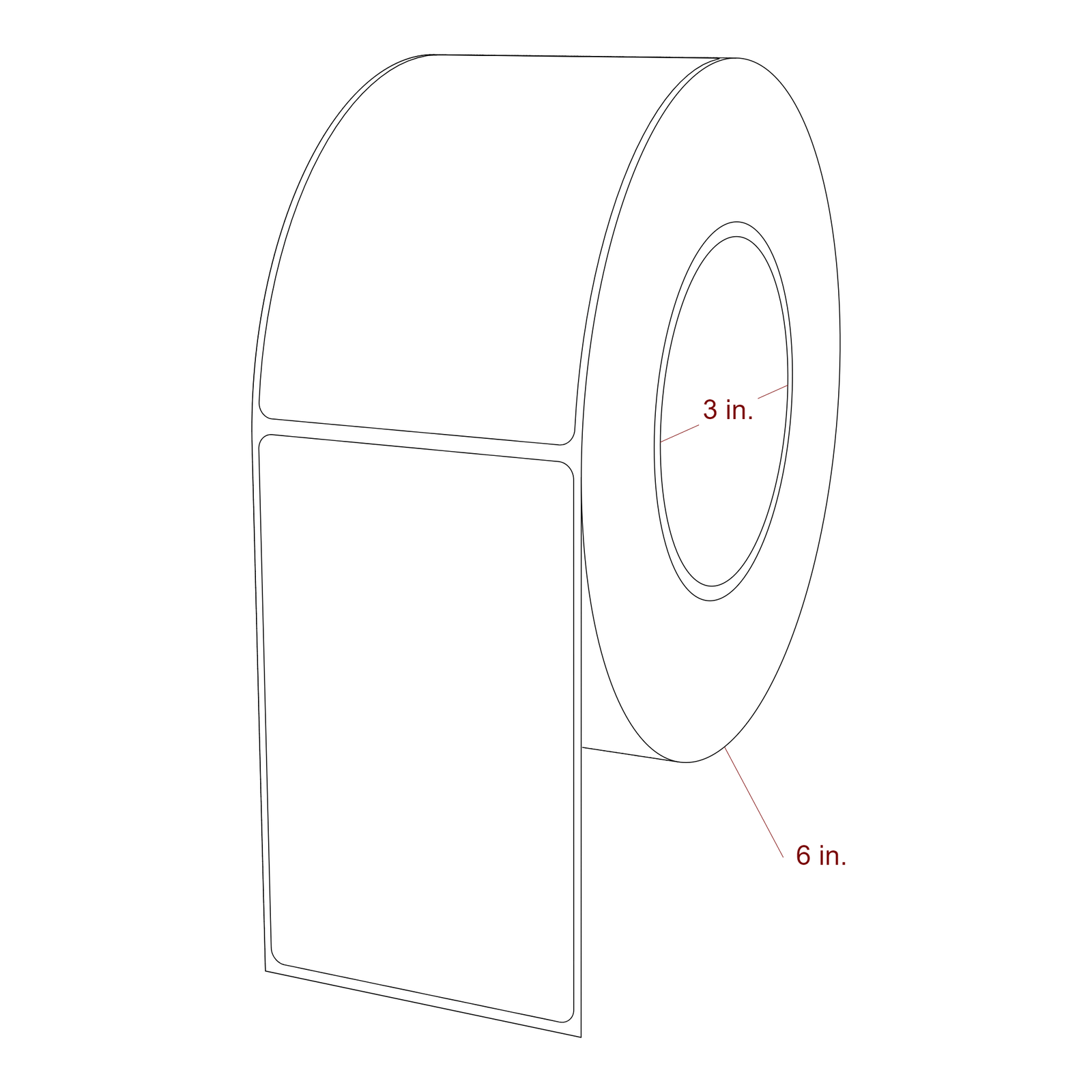 2.75" x 4.4375" Rectangle Roll for Epson ColorWorks, VIPColor & Primera Printers; 2.75" x 4.4375" Rectangle Label Diagram
