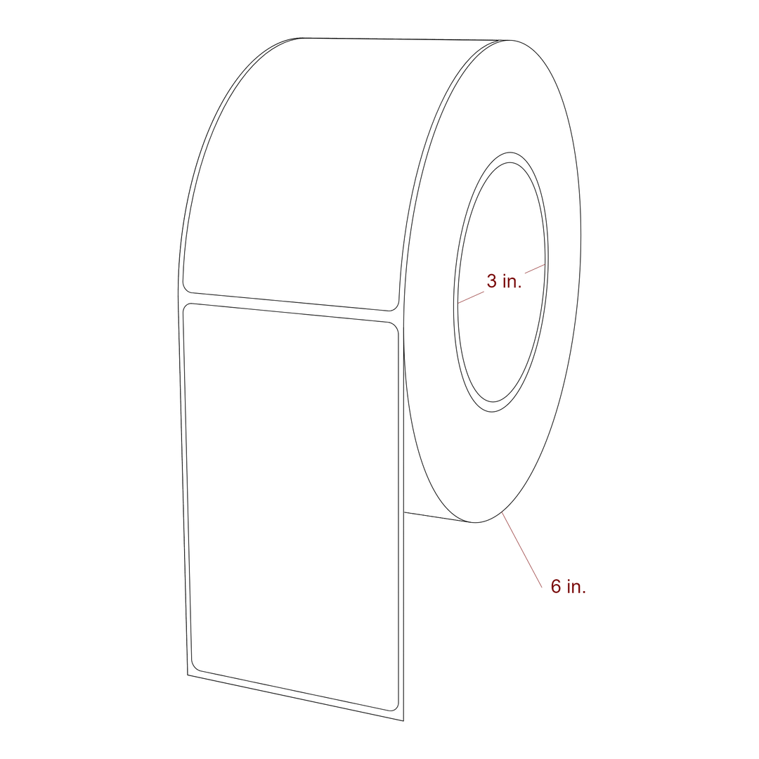 2.75" x 4.5" Rectangle Roll for Epson ColorWorks, VIPColor & Primera Printers; 2.75" x 4.5" Rectangle Label Diagram