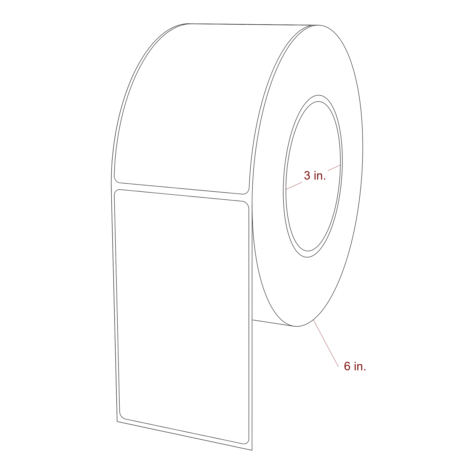 2.75" x 4.5" Rectangle Roll for Epson ColorWorks, VIPColor & Primera Printers; 2.75" x 4.5" Rectangle Label Diagram