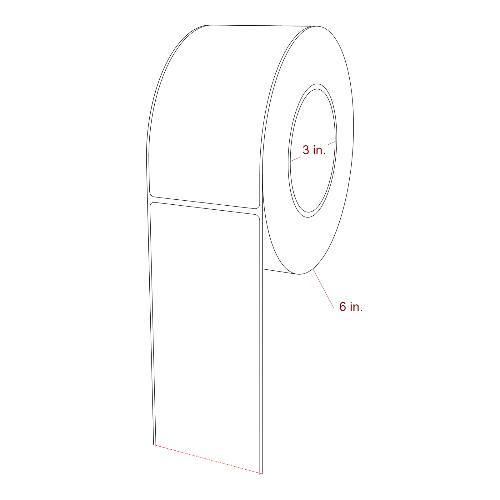 2.75" x 5.4375" Rectangle Roll for Epson ColorWorks, VIPColor & Primera Printers; 2.75" x 5.4375" Rectangle Label Diagram