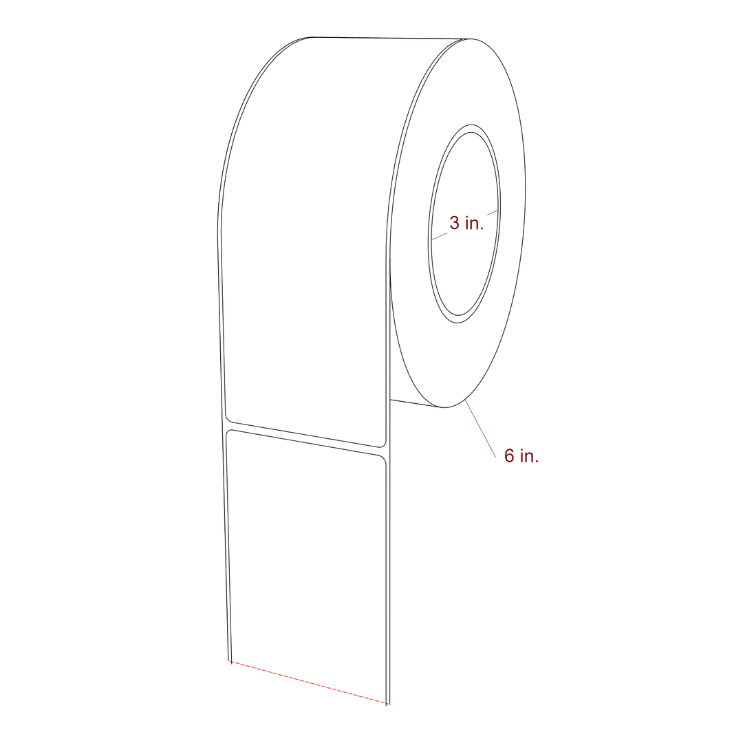 2.75" x 7.5" Rectangle Roll for Epson ColorWorks, VIPColor & Primera Printers; 2.75" x 7.5" Rectangle Label Diagram