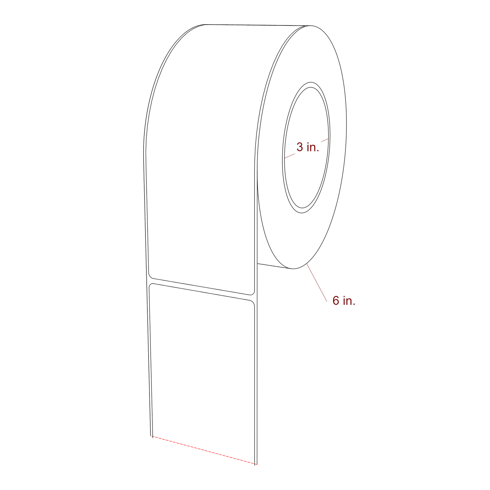 2.75" x 7.5" Rectangle Roll for Epson ColorWorks, VIPColor & Primera Printers; 2.75" x 7.5" Rectangle Label Diagram
