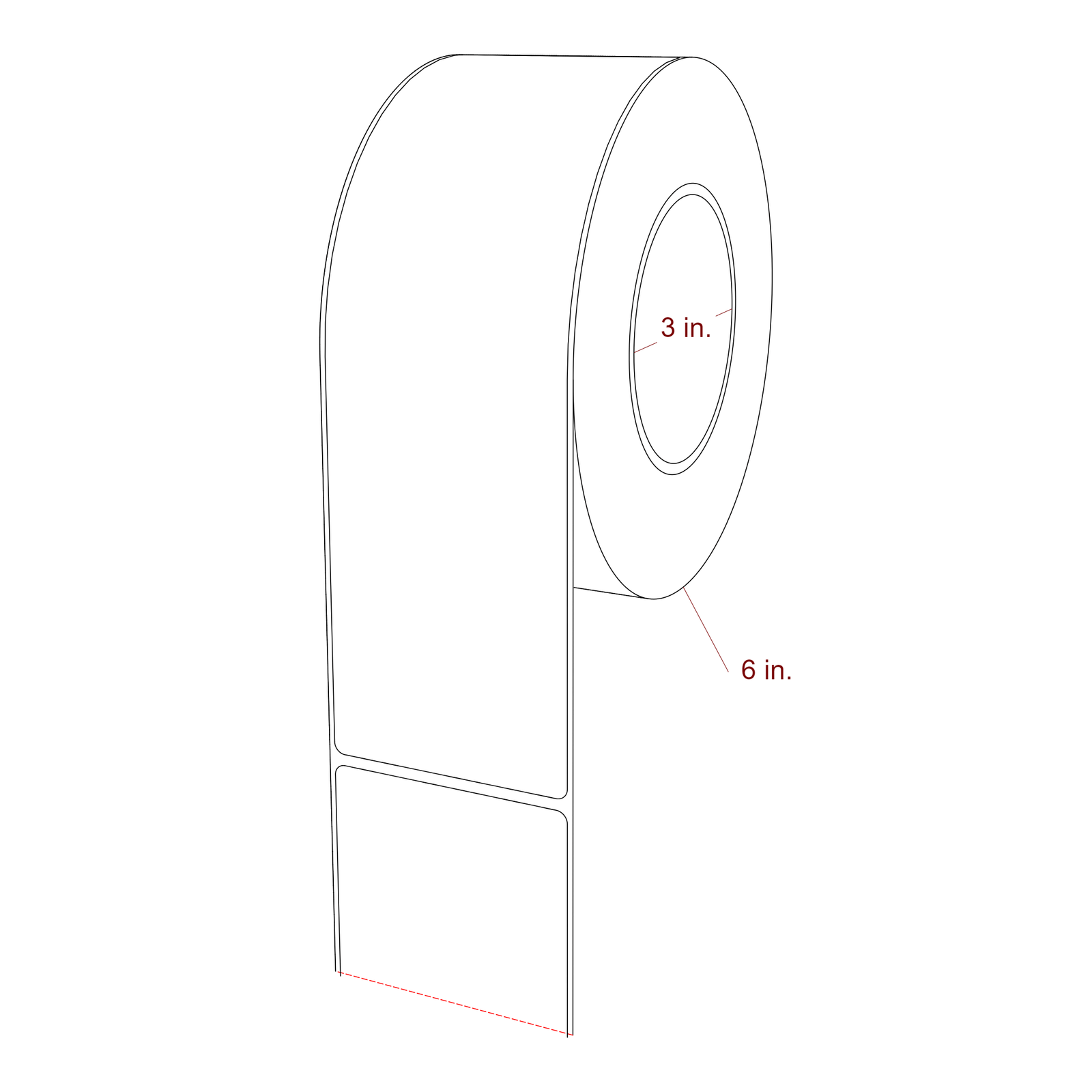2.75" x 9" Rectangle Roll for Epson ColorWorks, VIPColor & Primera Printers; 2.75" x 9" Rectangle Label Diagram