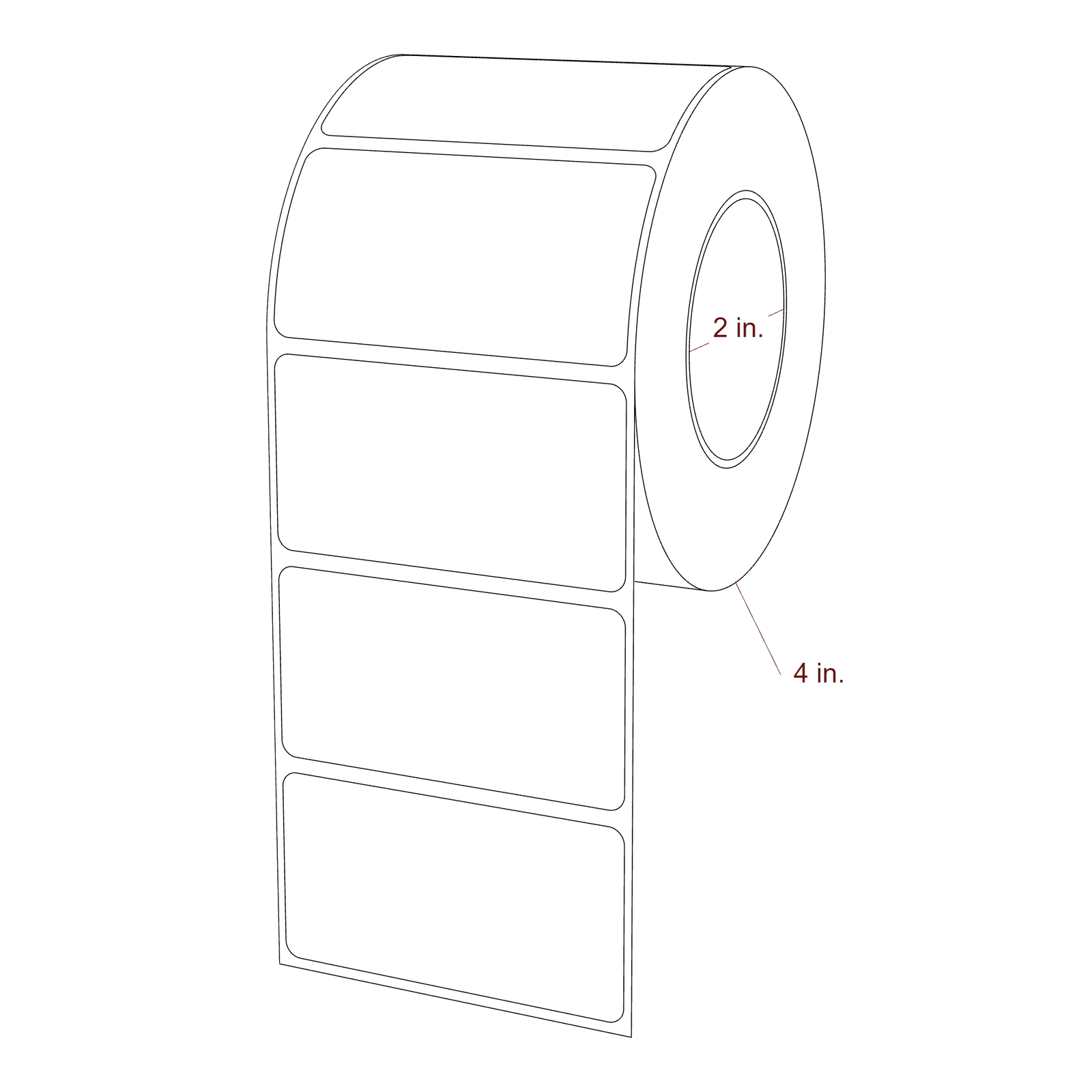 2.85" x 1.5" Rectangle Roll for Epson ColorWorks, VIPColor & Primera Printers; 2.85" x 1.5" Rectangle Label Diagram