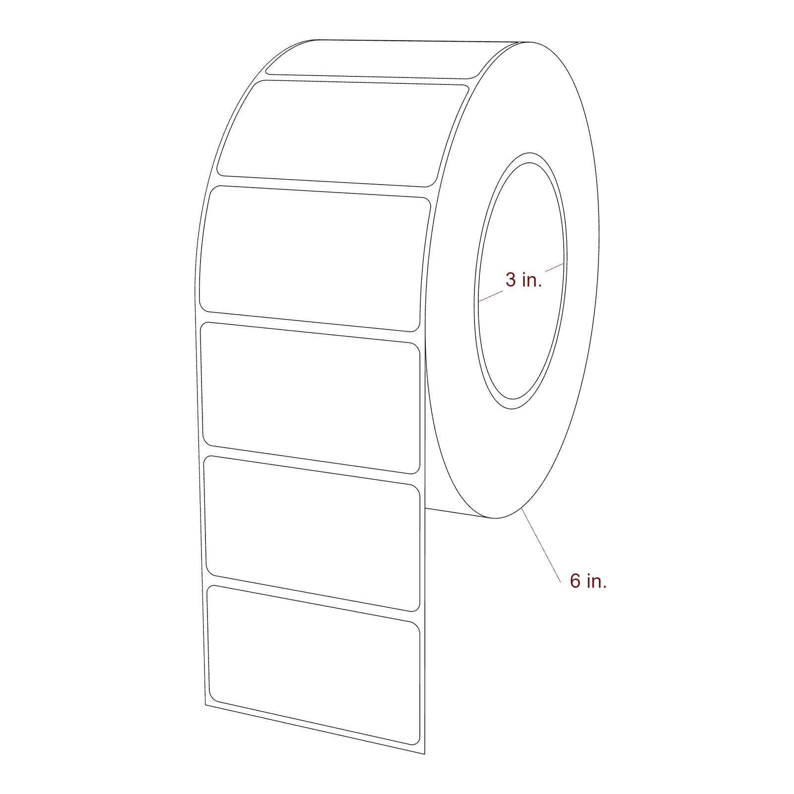 2.85" x 1.5" Rectangle Roll for Epson ColorWorks, VIPColor & Primera Printers; 2.85" x 1.5" Rectangle Label Diagram