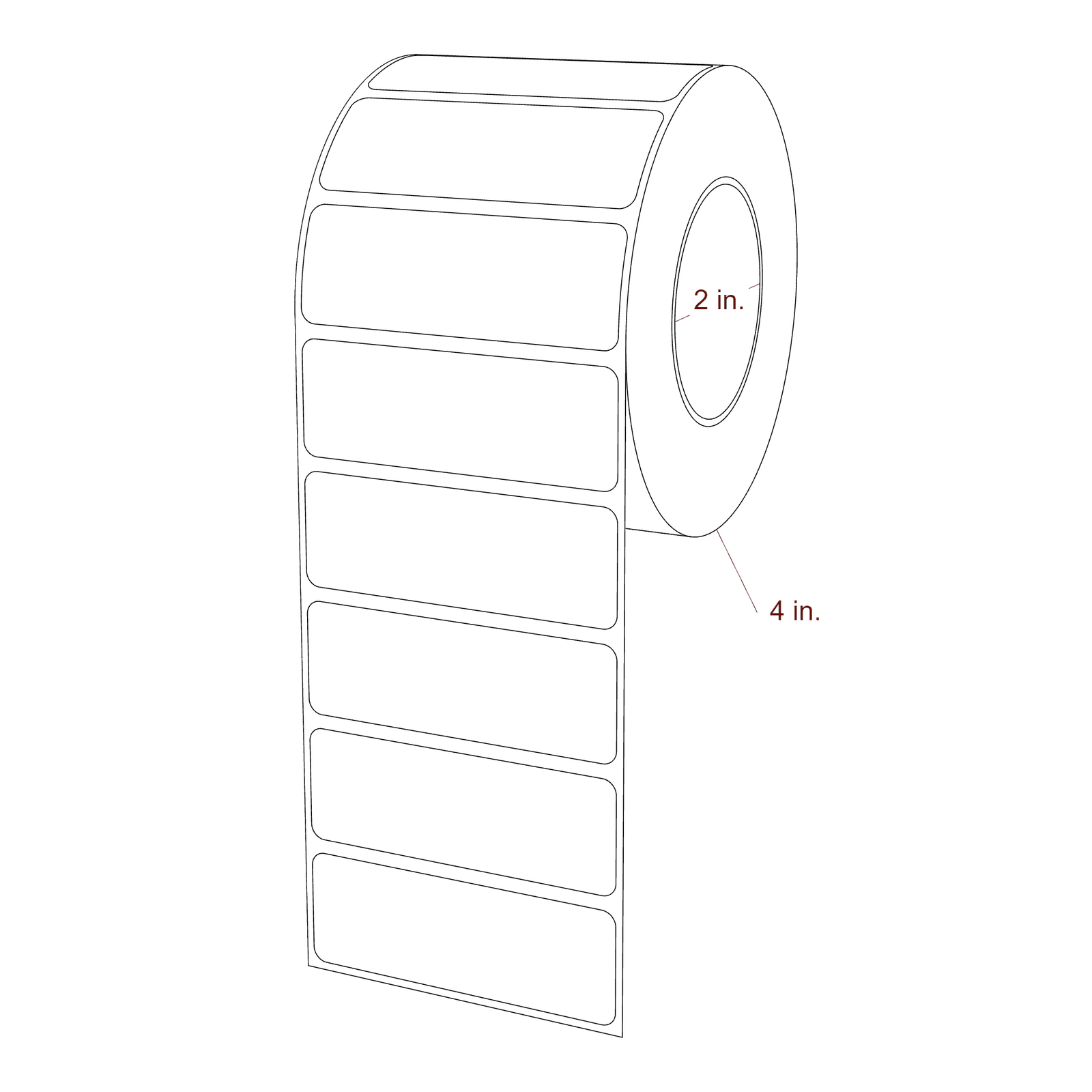 2.85" x 1" Rectangle Roll for Epson ColorWorks & Primera Printers; 2.85" x 1" Rectangle Label Diagram