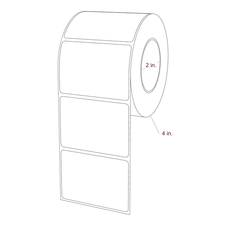 2.85" x 2" Rectangle Roll for Epson ColorWorks, VIPColor & Primera Printers; 2.85" x 2" Rectangle Label Diagram
