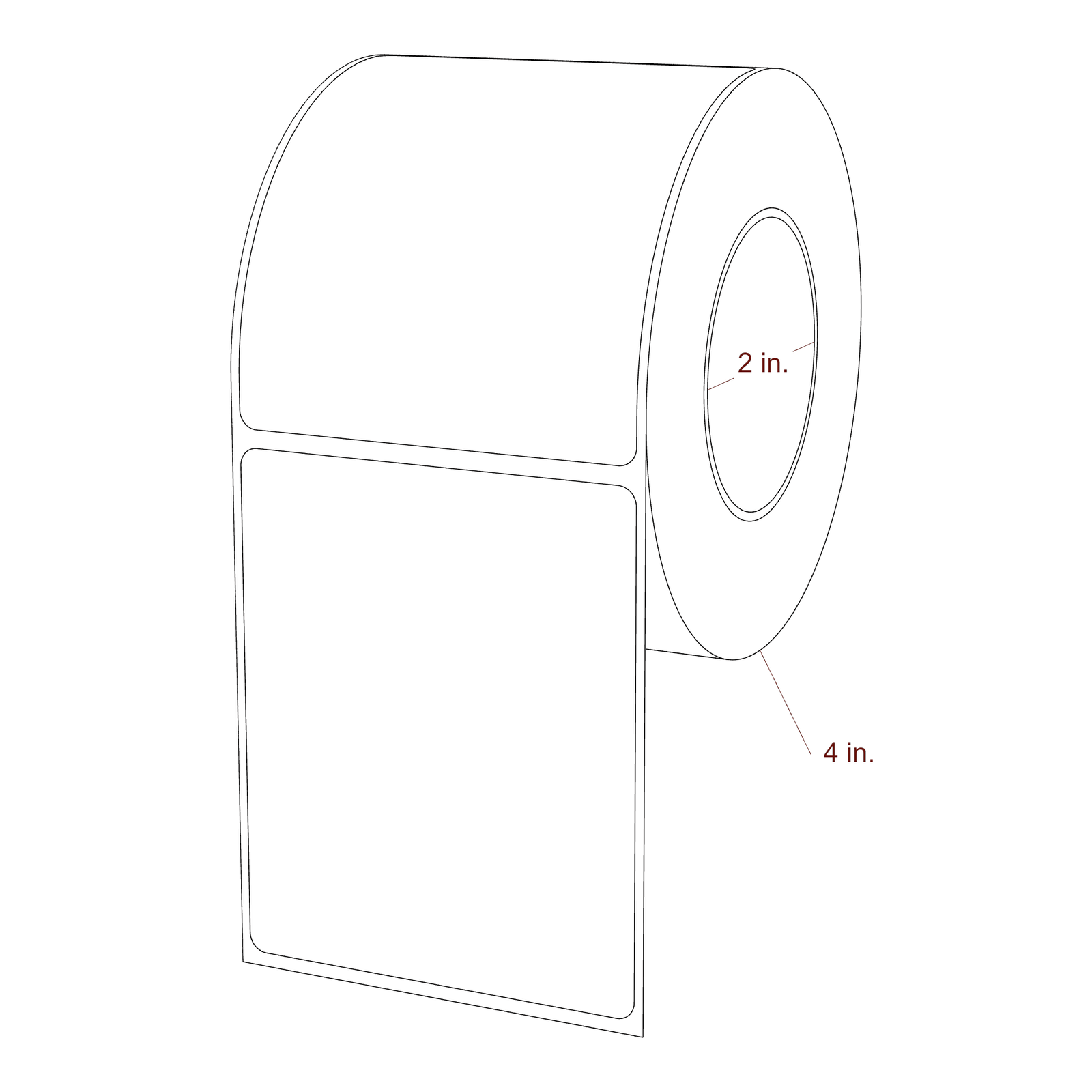 2.85" x 3.5" Rectangle Roll for Epson ColorWorks, VIPColor & Primera Printers; 2.85" x 3.5" Rectangle Label Diagram
