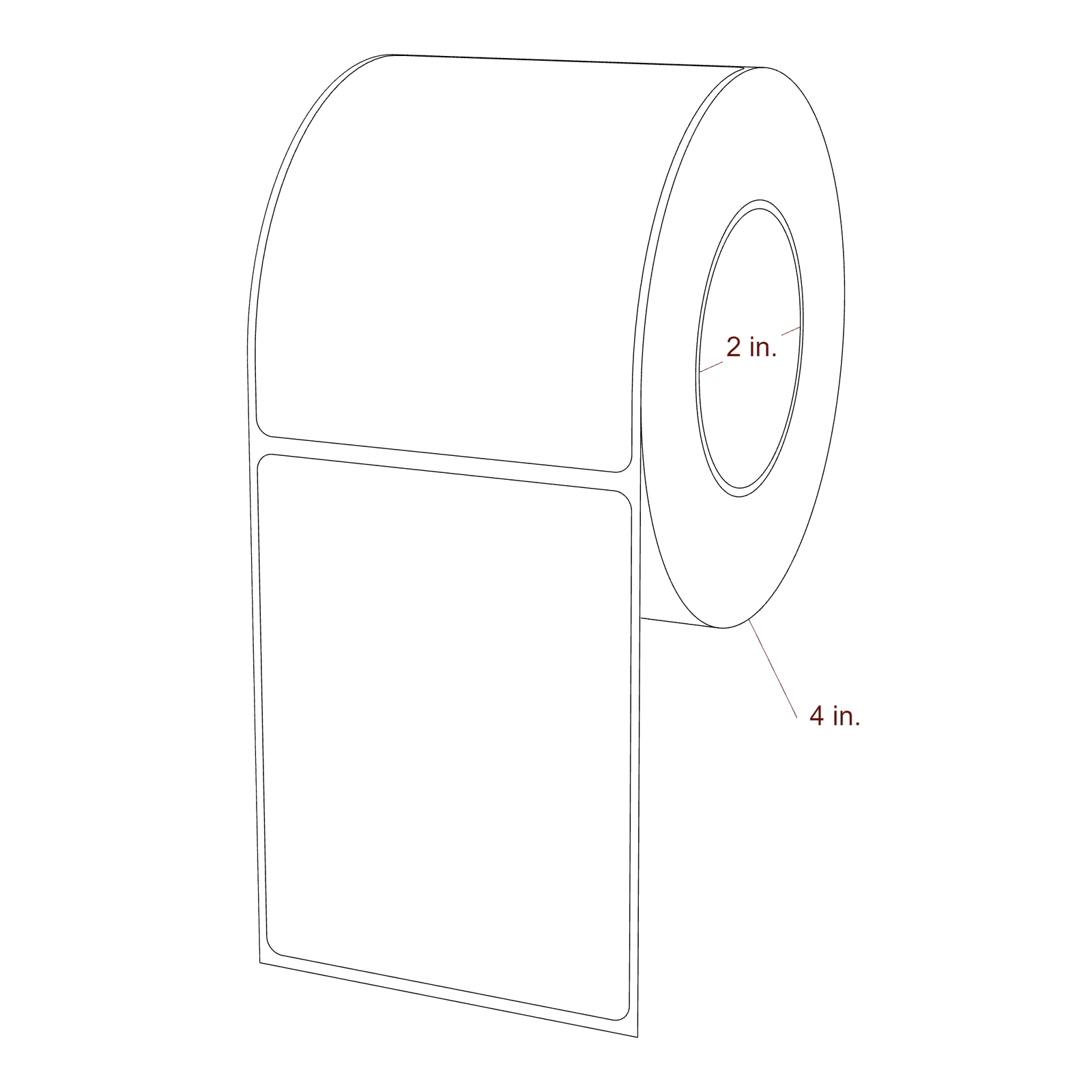 2.85" x 3.6875" Rectangle Roll for Epson ColorWorks, VIPColor & Primera Printers; 2.85" x 3.6875" Rectangle Label Diagram