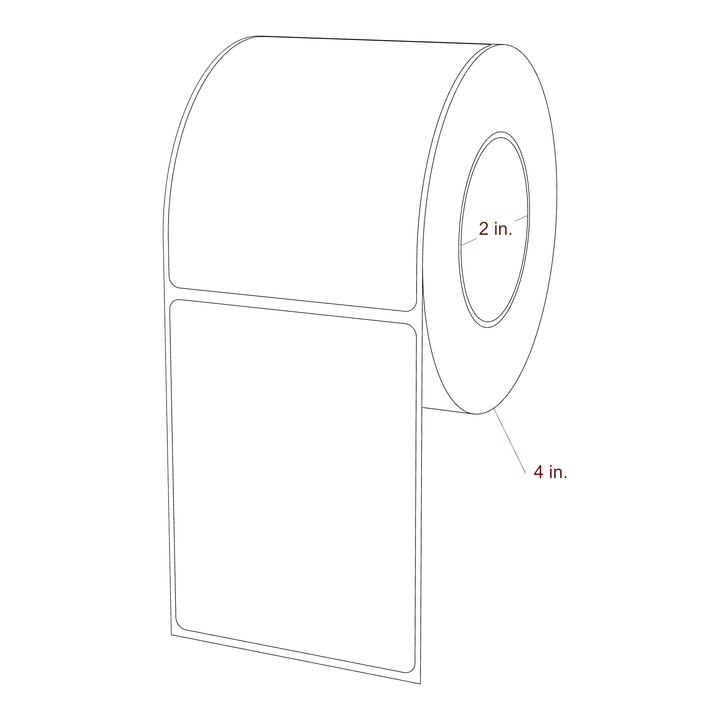2.85" x 3.6875" Rectangle Roll for Epson ColorWorks, VIPColor & Primera Printers; 2.85" x 3.6875" Rectangle Label Diagram