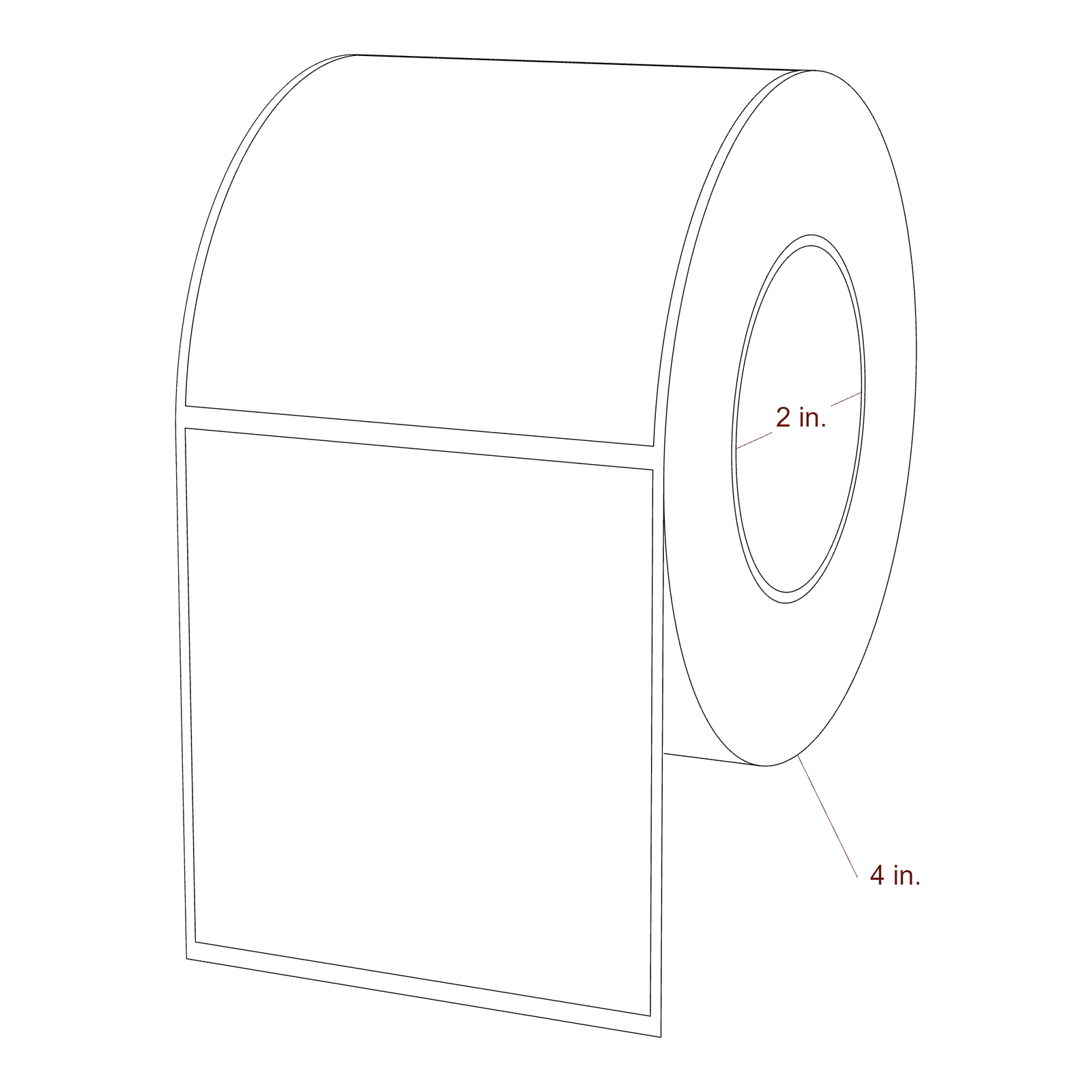 2.85" x 3" Rectangle Roll for Epson ColorWorks & Primera Printers; 2.85" x 3" Rectangle Label Diagram