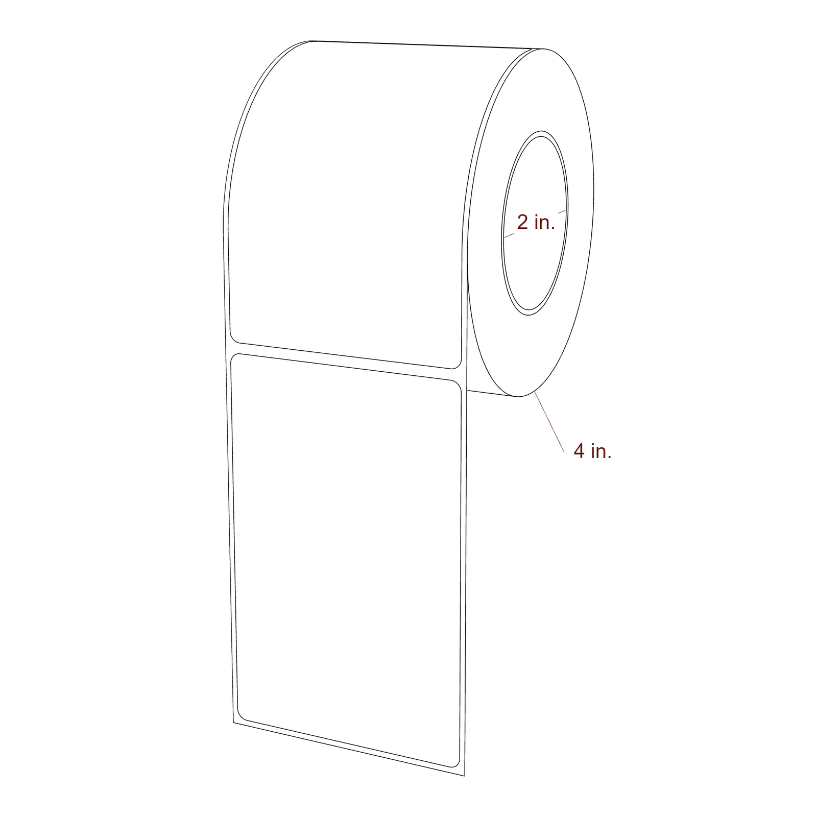 2.85" x 4.4375" Rectangle Roll for Epson ColorWorks, VIPColor & Primera Printers; 2.85" x 4.4375" Rectangle Label Diagram