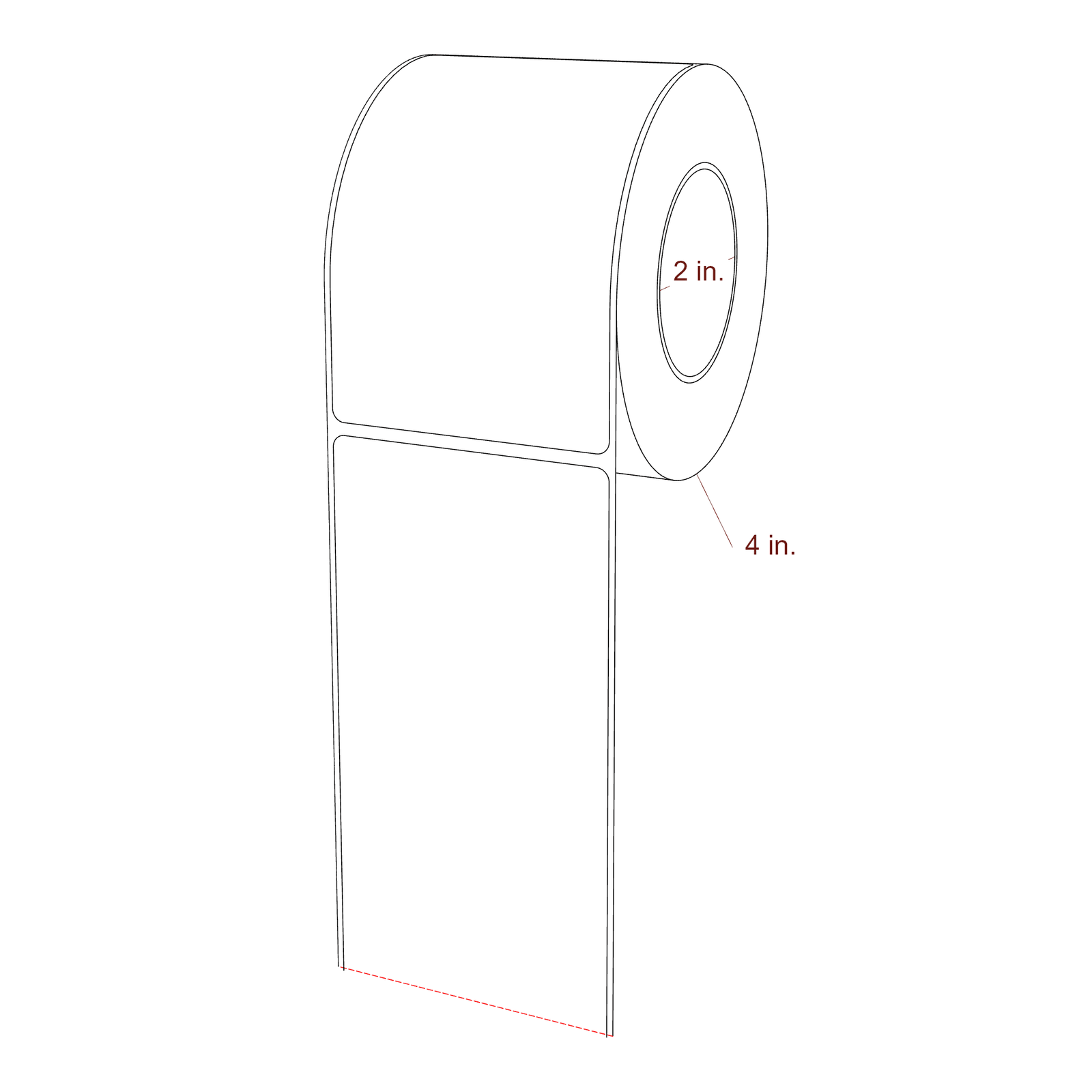 2.85" x 4.5" Rectangle Roll for Epson ColorWorks, VIPColor & Primera Printers; 2.85" x 4.5" Rectangle Label Diagram