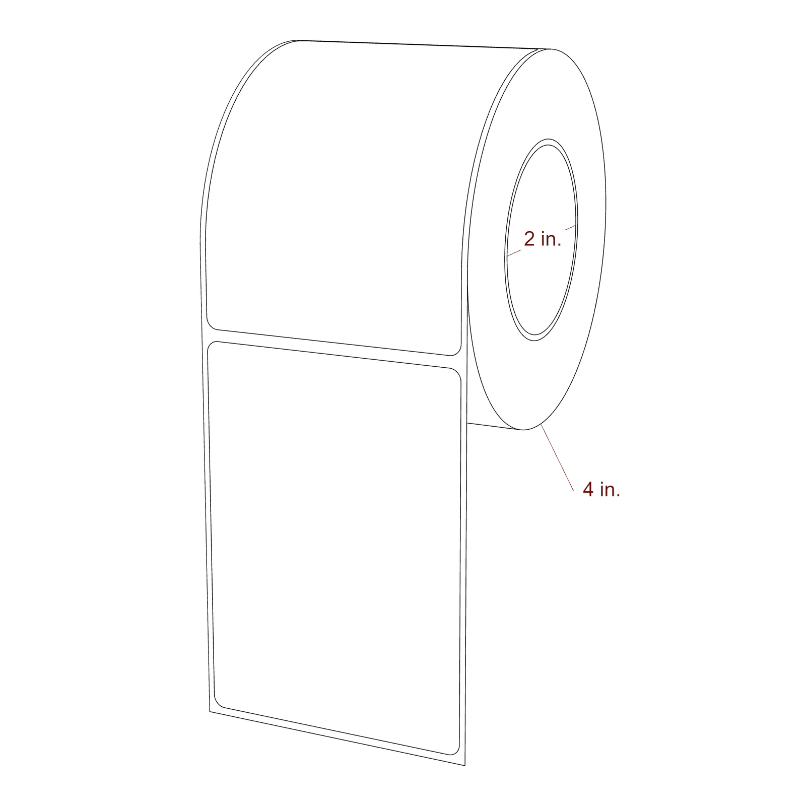 2.85" x 4" Rectangle Roll for Epson ColorWorks, VIPColor & Primera Printers; 2.85" x 4" Rectangle Label Diagram
