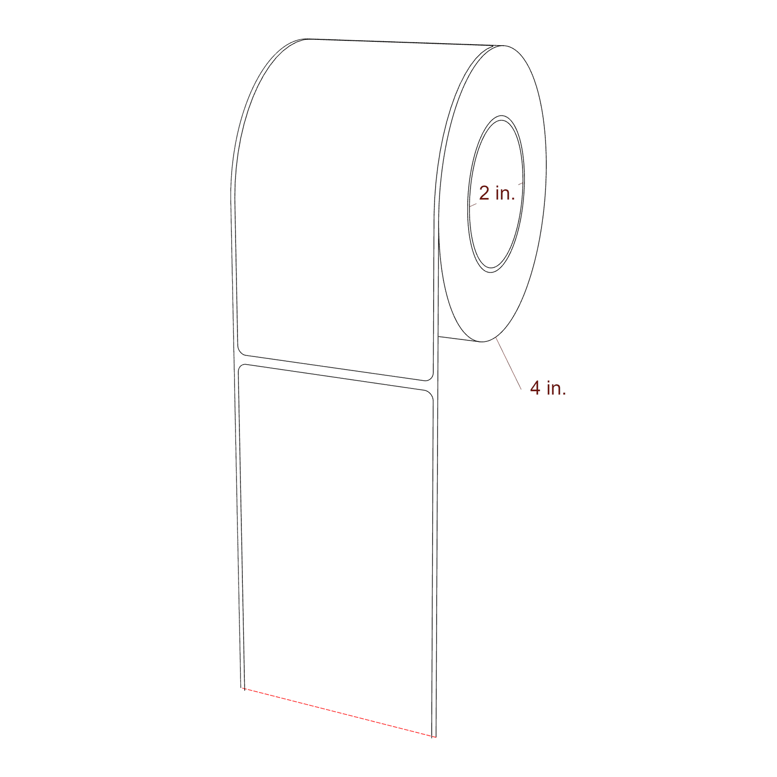 2.85" x 5.25" Rectangle Roll for Epson ColorWorks, VIPColor & Primera Printers; 2.85" x 5.25" Rectangle Label Diagram