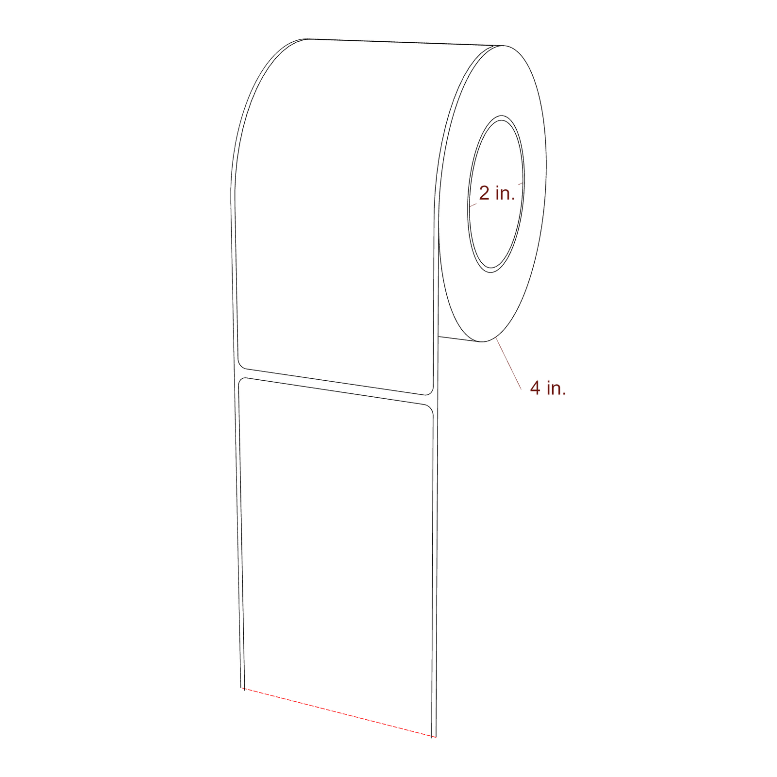 2.85" x 5.4375" Rectangle Roll for Epson ColorWorks, VIPColor & Primera Printers; 2.85" x 5.4375" Rectangle Label Diagram