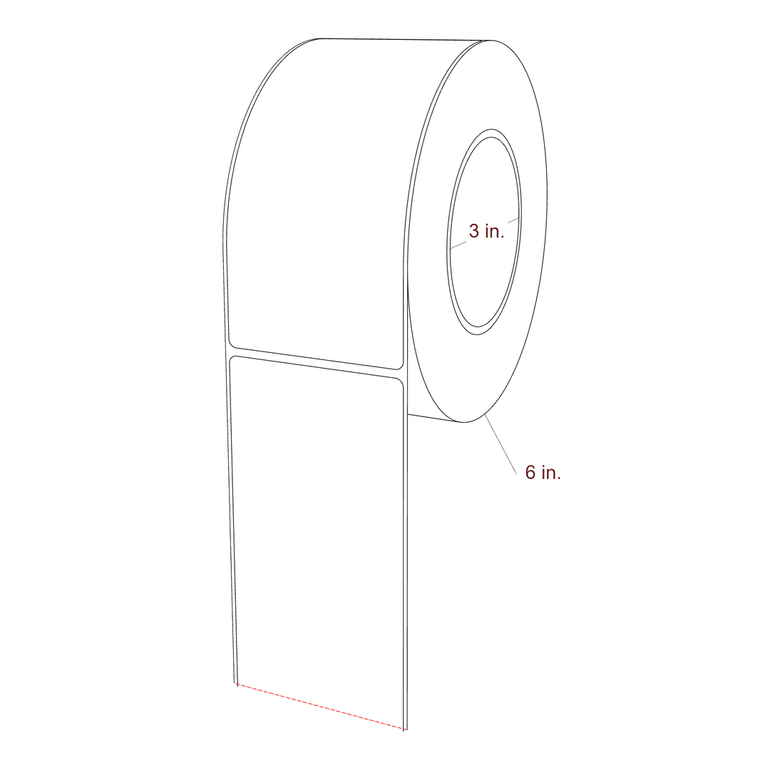 2.85" x 6.125" Rectangle Roll for Epson ColorWorks, VIPColor & Primera Printers; 2.85" x 6.125" Rectangle Label Diagram