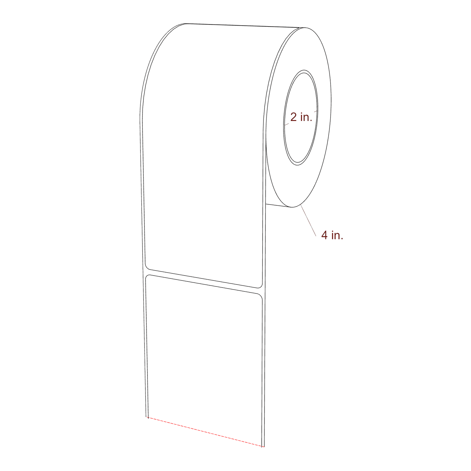 2.85" x 6.5" Rectangle Roll for Epson ColorWorks, VIPColor & Primera Printers; 2.85" x 6.5" Rectangle Label Diagram