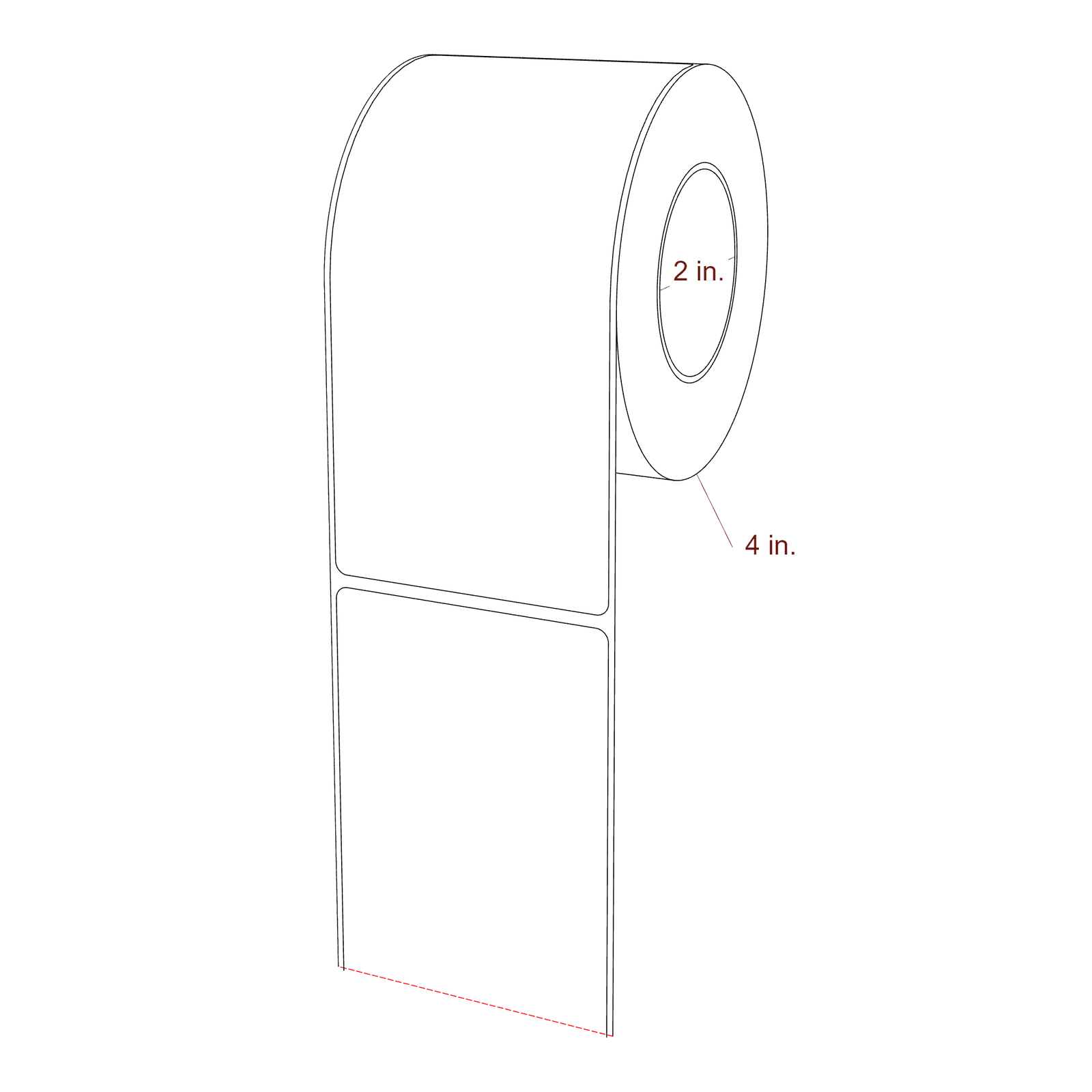 2.85" x 6" Rectangle Roll for Epson ColorWorks, VIPColor & Primera Printers; 2.85" x 6" Rectangle Label Diagram