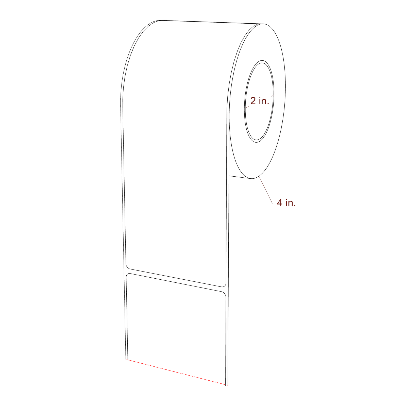 2.85" x 7.5" Rectangle Roll for Epson ColorWorks, VIPColor & Primera Printers; 2.85" x 7.5" Rectangle Label Diagram