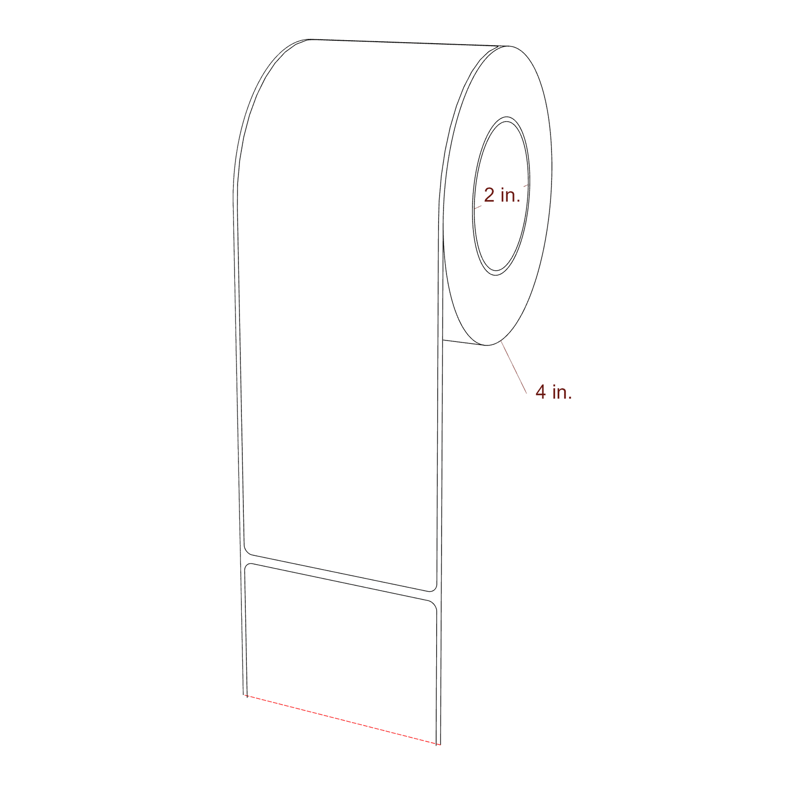2.85" x 8" Rectangle Roll for Epson ColorWorks, VIPColor & Primera Printers; 2.85" x 8" Rectangle Label Diagram