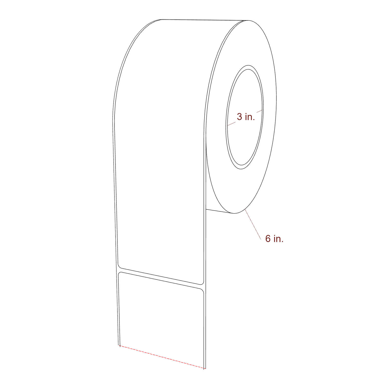 2.85" x 9" Rectangle Roll for Epson ColorWorks, VIPColor & Primera Printers; 2.85" x 9" Rectangle Label Diagram