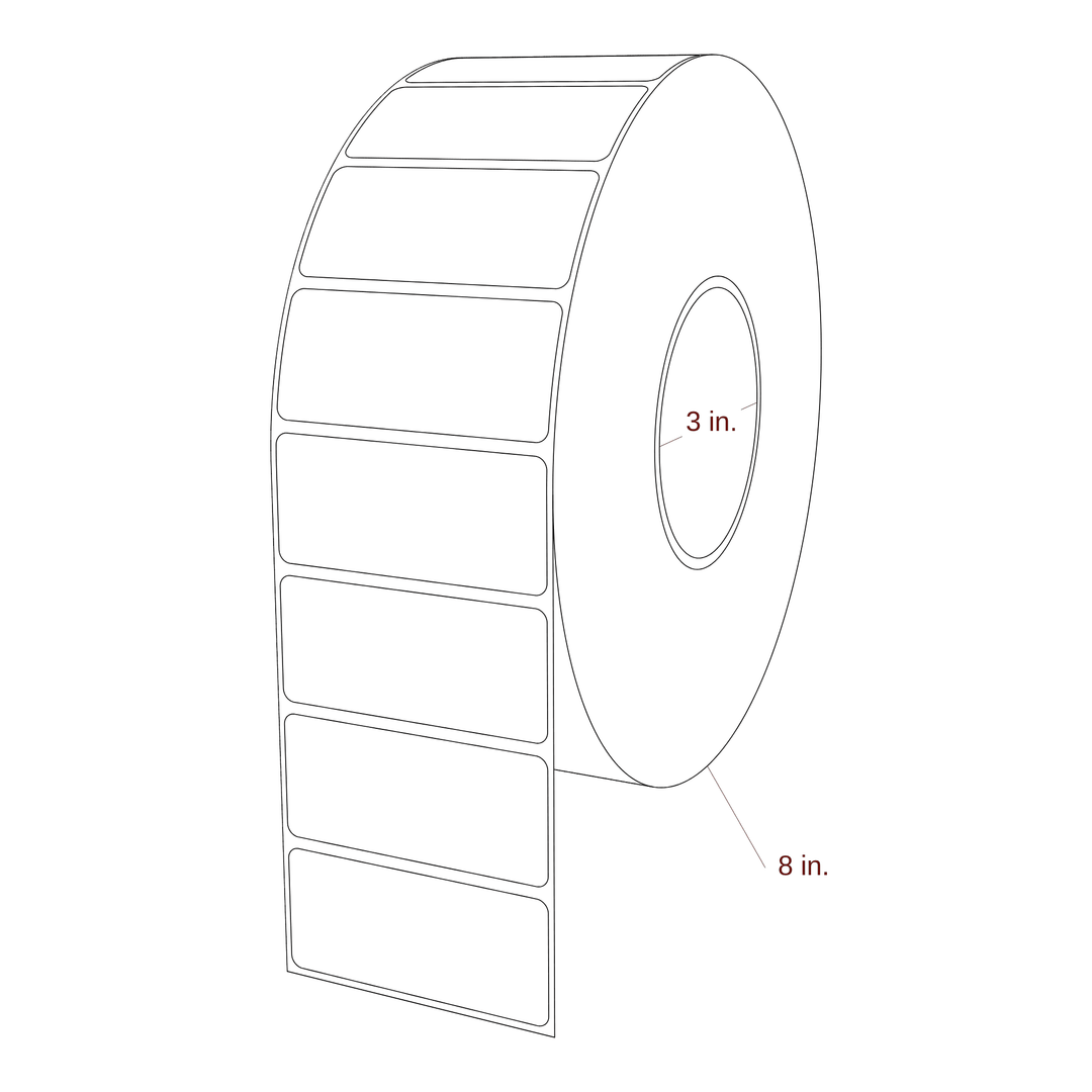 2.938" x 1.3" Rectangle Roll for Epson ColorWorks & VIPColor Printers; 2.938" x 1.3" Rectangle Label Diagram