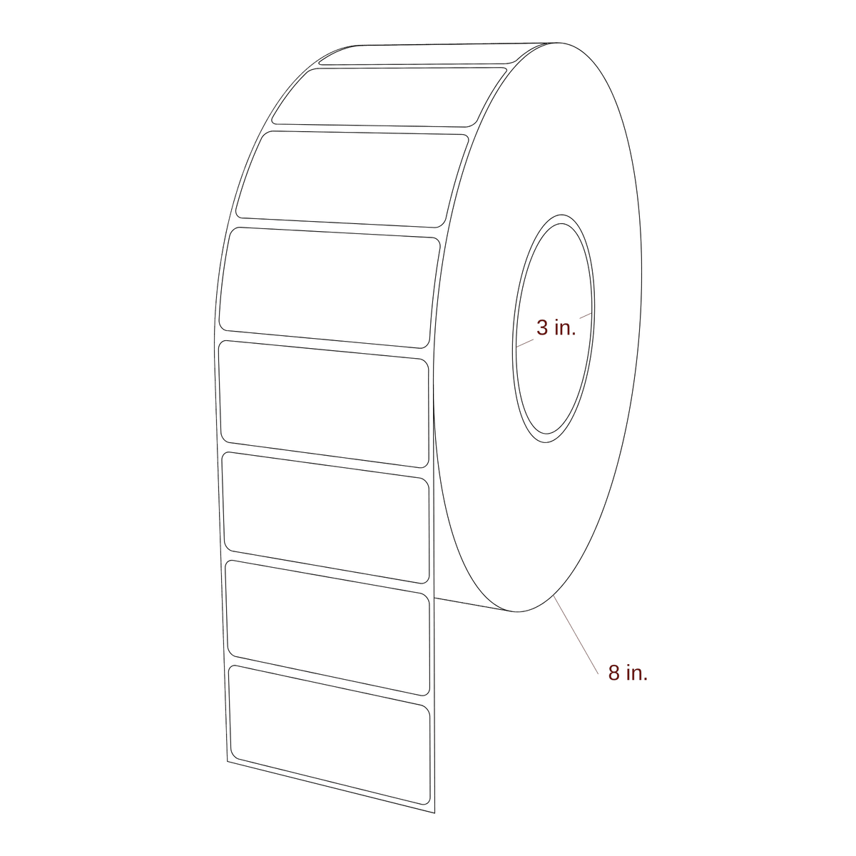 2.938" x 1.3125" Rectangle Roll for Epson ColorWorks & VIPColor Printers; 2.938" x 1.3125" Rectangle Label Diagram
