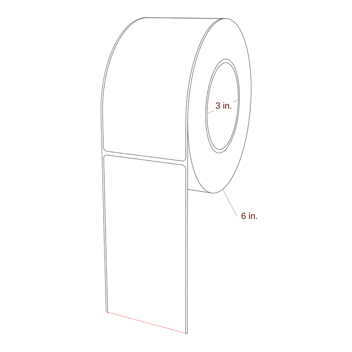 2.938" x 5.875" Rectangle Roll for Epson ColorWorks, VIPColor & Primera Printers; 2.938" x 5.875" Rectangle Label Diagram