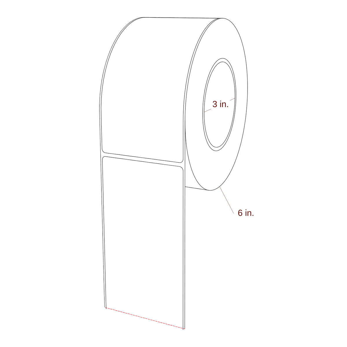 2.938" x 6" Rectangle Roll for Epson ColorWorks, VIPColor & Primera Printers; 2.938" x 6" Rectangle Label Diagram