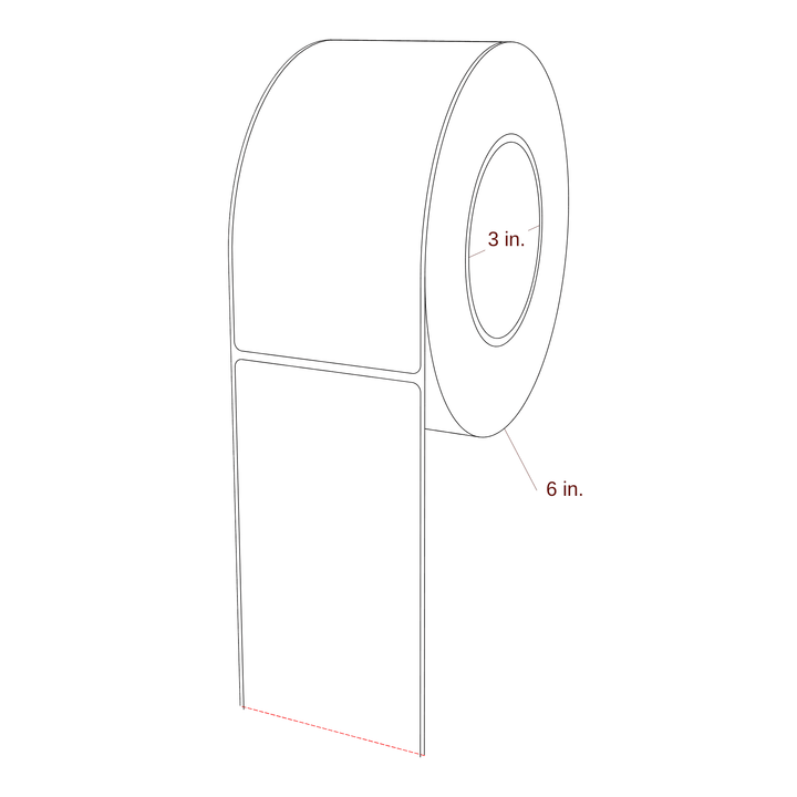 2.938" x 6" Rectangle Roll for Epson ColorWorks, VIPColor & Primera Printers; 2.938" x 6" Rectangle Label Diagram