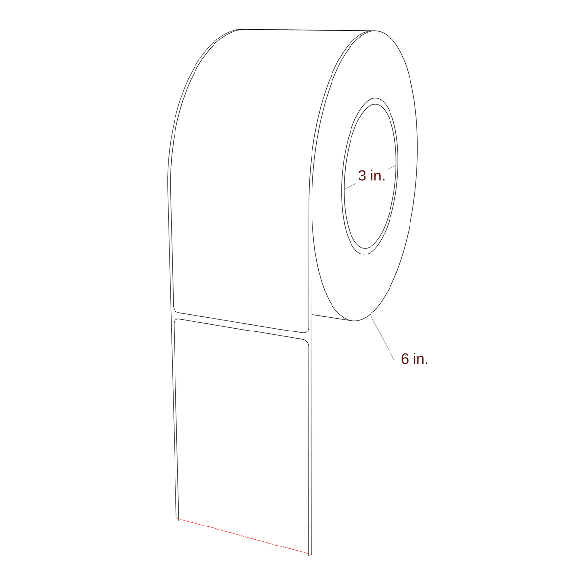 2.938" x 7.125" Rectangle Roll for Epson ColorWorks, VIPColor & Primera Printers; 2.938" x 7.125" Rectangle Label Diagram