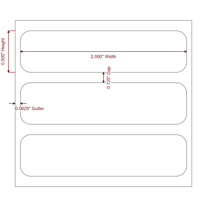 2" x 0.5" Inkjet Label Rolls | Fits Epson ColorWorks, VIPColor & Primera - Label Diagram