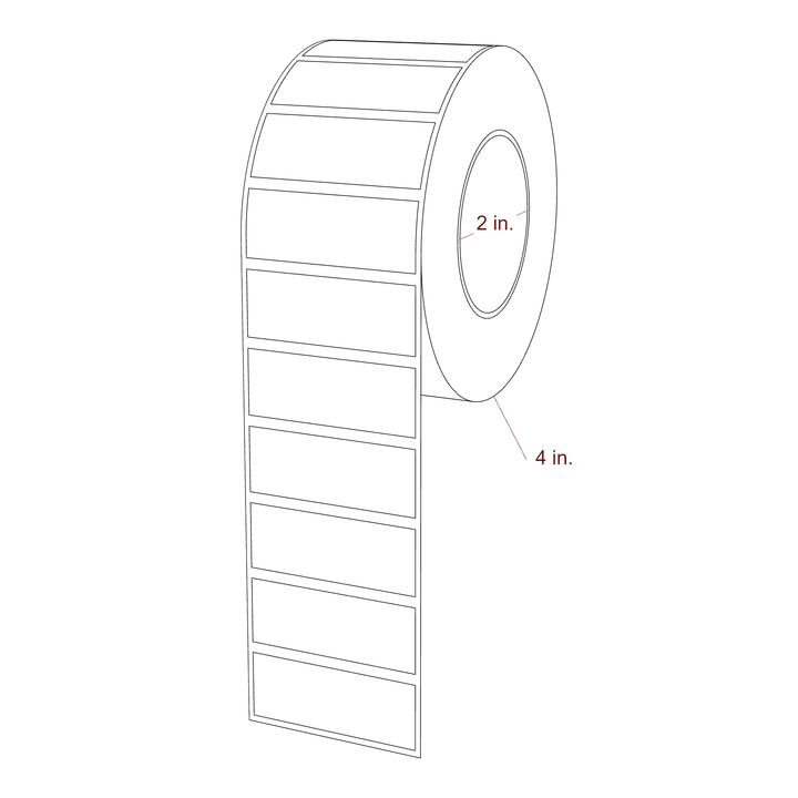 2" x 0.75" Rectangle Roll for Epson ColorWorks, VIPColor & Primera Printers; 2" x 0.75" Rectangle Label Diagram