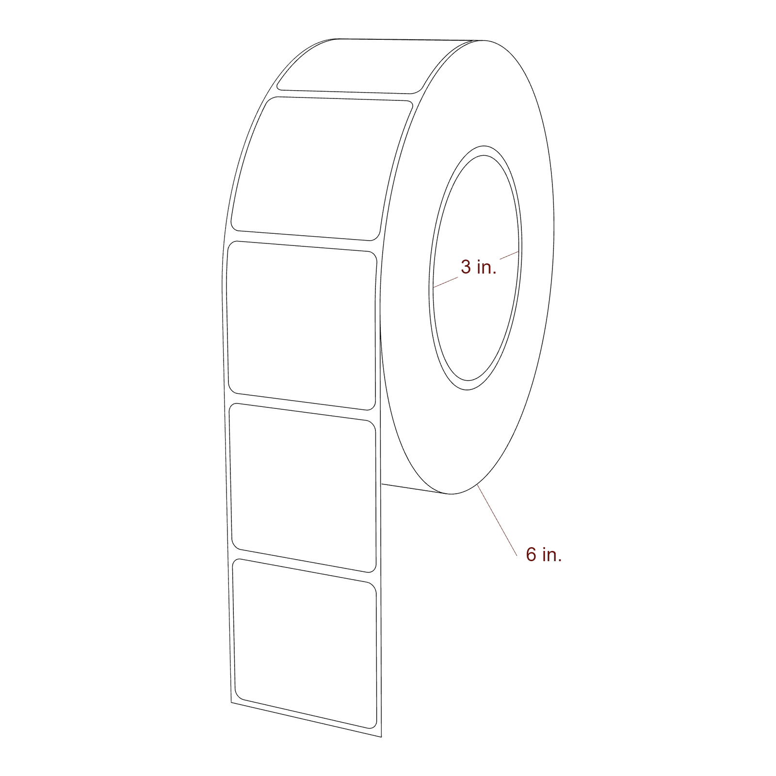 2" x 1.875" Rectangle Roll for Epson ColorWorks, VIPColor & Primera Printers; 2" x 1.875" Rectangle Label Diagram