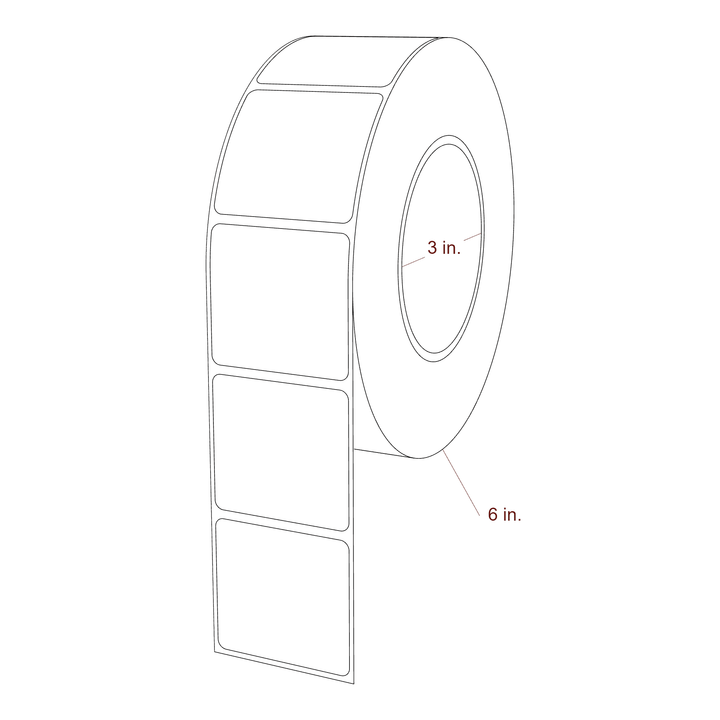 2" x 1.875" Rectangle Roll for Epson ColorWorks, VIPColor & Primera Printers; 2" x 1.875" Rectangle Label Diagram