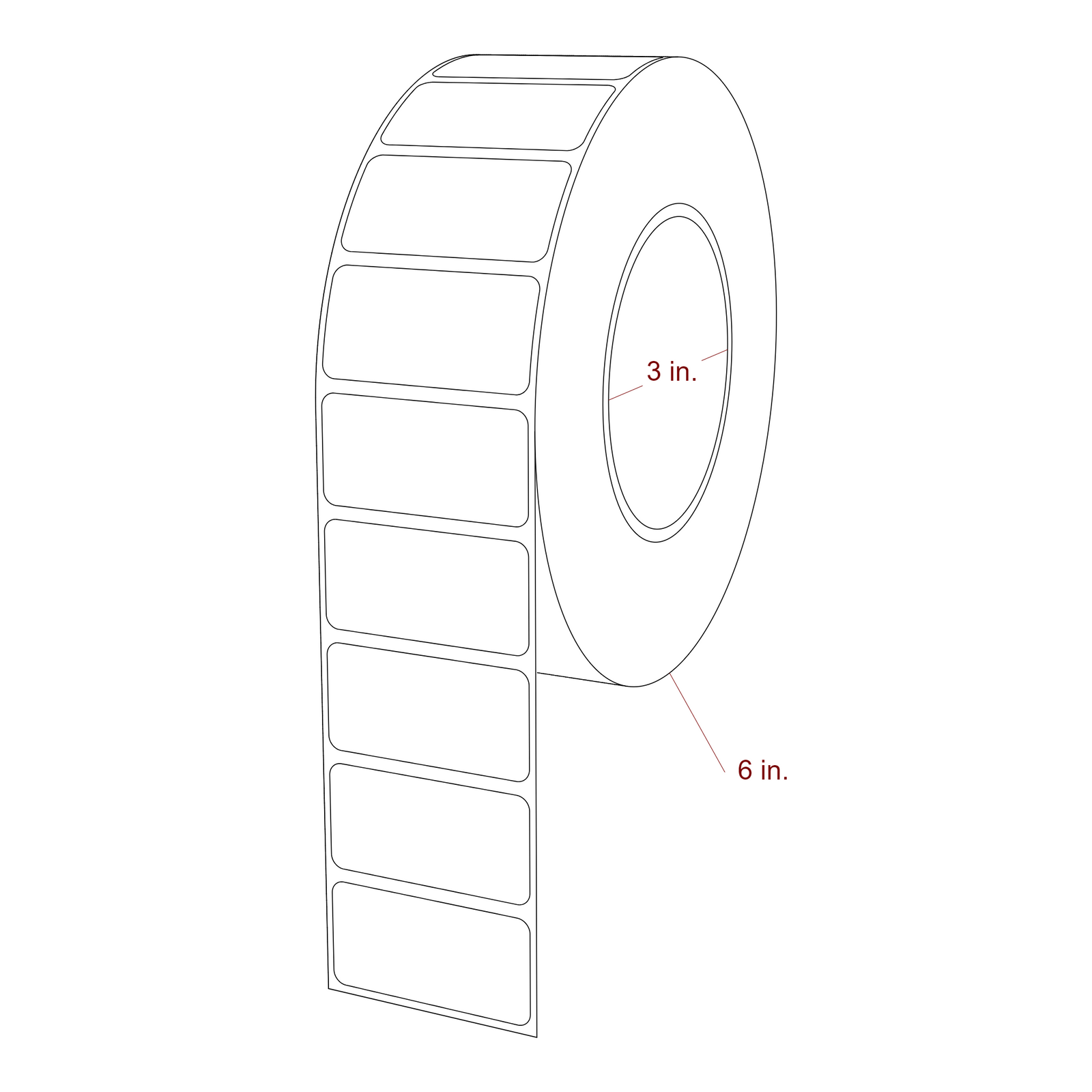 2" x 1" Rectangle Roll for Epson ColorWorks, VIPColor & Primera Printers; 2" x 1" Rectangle Label Diagram