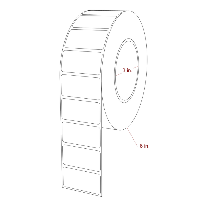 2" x 1" Rectangle Roll for Epson ColorWorks, VIPColor & Primera Printers; 2" x 1" Rectangle Label Diagram