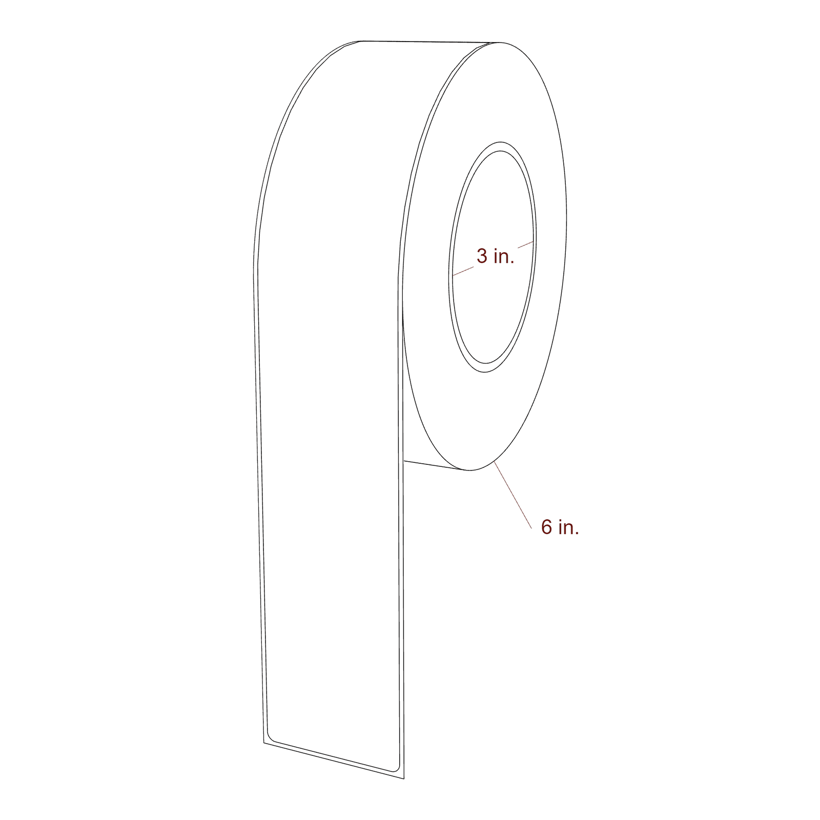 2" x 11" Rectangle Roll for Epson ColorWorks, VIPColor & Primera Printers; 2" x 11" Rectangle Label Diagram