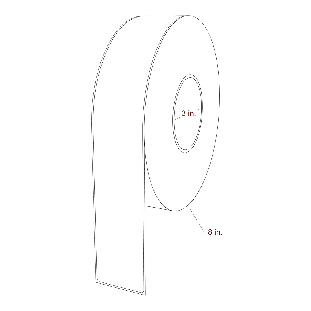 2" x 12" Rectangle Roll for Epson ColorWorks & VIPColor Printers; 2" x 12" Rectangle Label Diagram