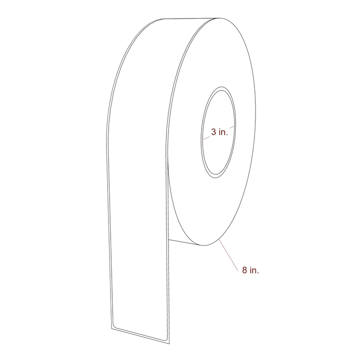 2" x 12" Rectangle Roll for Epson ColorWorks & VIPColor Printers; 2" x 12" Rectangle Label Diagram