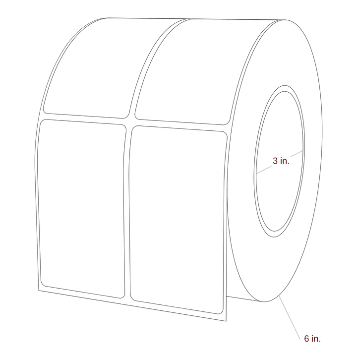 2" x 3.5" Rectangle Roll for Epson ColorWorks, VIPColor & Primera Printers; 2" x 3.5" Rectangle Label Diagram
